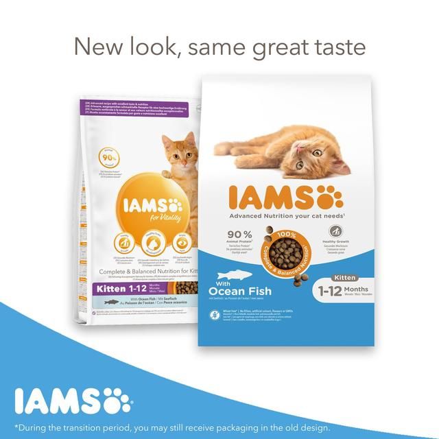 IAMS 1-12 Months Kitten Dry Cat Food Ocean Fish   3kg