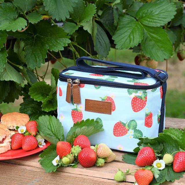 Summerhouse Strawberries & Cream Insulated 4L Personal Cool Bag Aqua GOODS M&S   