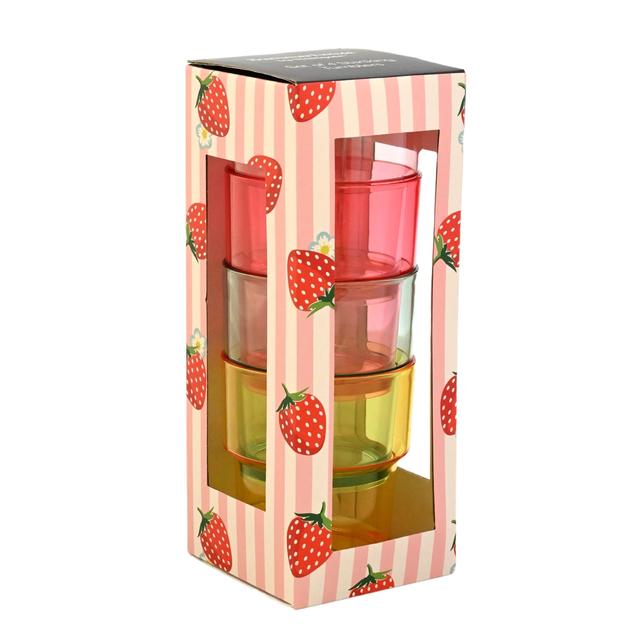 Summerhouse Strawberries & Cream Plastic Stacking Tumbler Set of 4   4 per pack GOODS M&S   