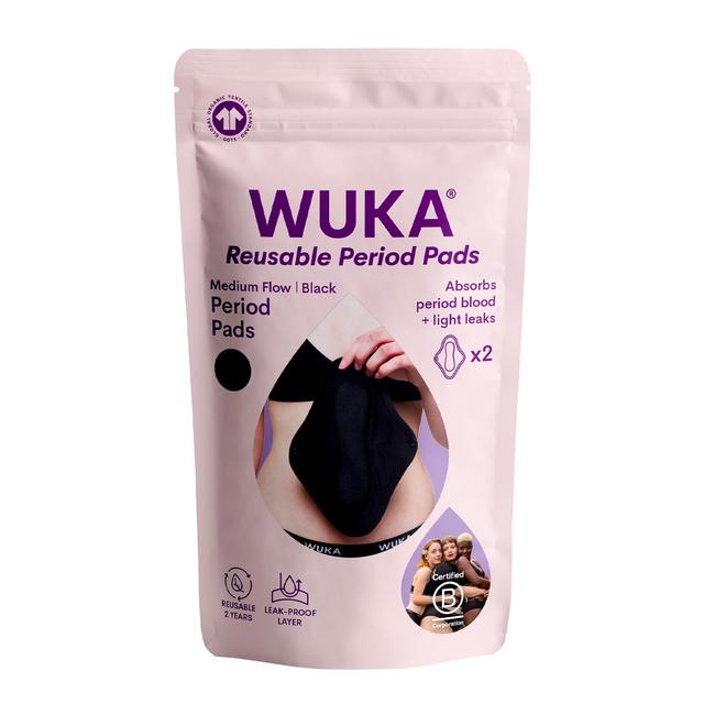 WUKA Reusable Period Pads Medium Flow   2 per pack