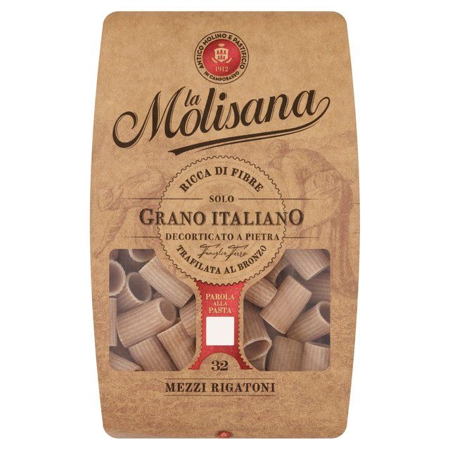 La Molisana Wholewheat Mezzi Half Rigatoni Pasta No.32   500g