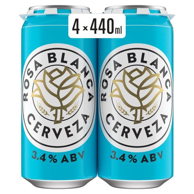 Rosa Blanca Premium Lager Beer Cans   4 x 440ml GOODS M&S   