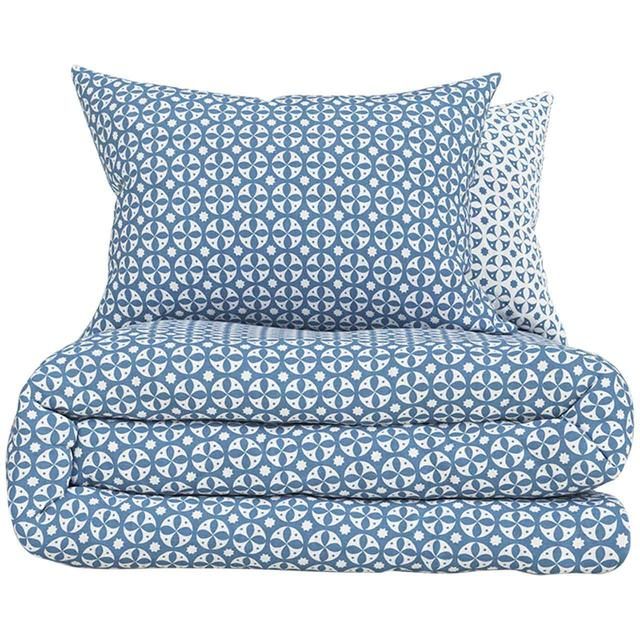 M&S Cotton Blend Circle Star Bedding Set Double-King Blue Mix GOODS M&S   