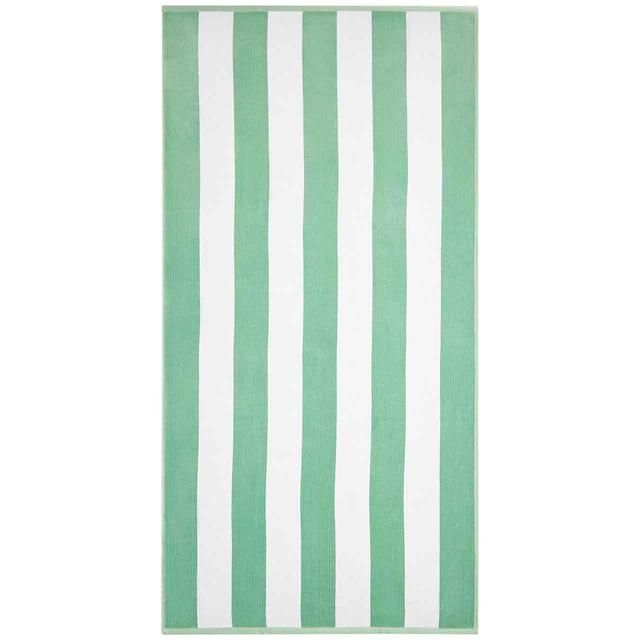 M&S Sand Resist Stripe Beach Towel Sage Green GOODS M&S   