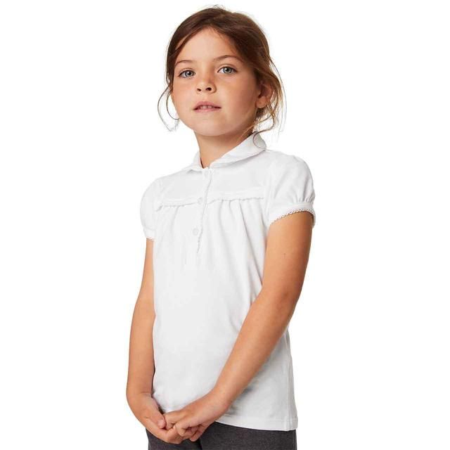 M&S Girls Regular School Polo 13-14 Years White   2 per pack