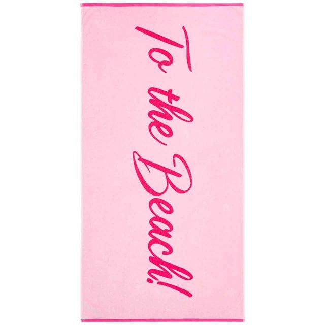 M&S Pure Cotton Pink Slogan Beach Towel