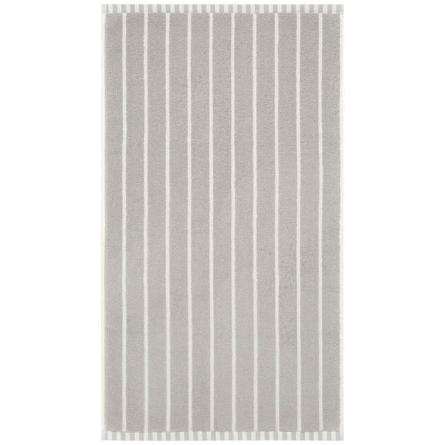 M&S Pure Cotton Carved Stripe Hand Towel Light Grey