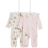 M&S Teddy Bear Sleepsuits 0 Months-3 Years Peach GOODS M&S   