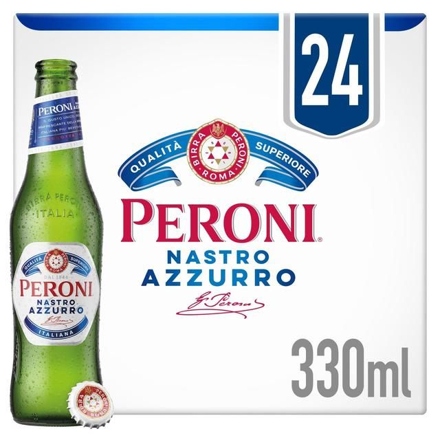 Peroni Nastro Azzurro Beer Lager Bottles   24 x 330ml