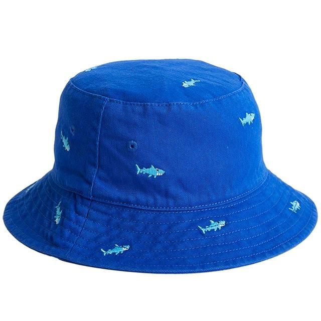 M&S Shark Embroidery Bucket 12-18 Months Cobalt GOODS M&S   