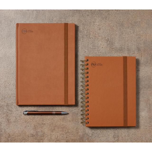 Nu Elite Premium Vegan Tan A4 Wiro Journal