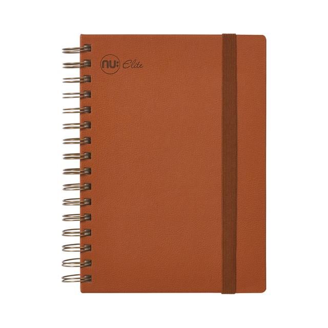 Nu Elite Premium Vegan Tan A5 Wiro Journal GOODS M&S   