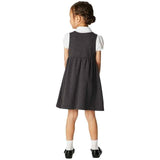 M&S Girls Jersey Heart Pocket School Pinafore 3-12 Years Grey GOODS M&S   