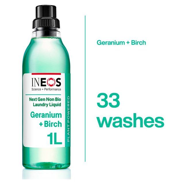 INEOS Non Bio Laundry Liquid Detergent Geranium + Birch 33 Washes    1000ml