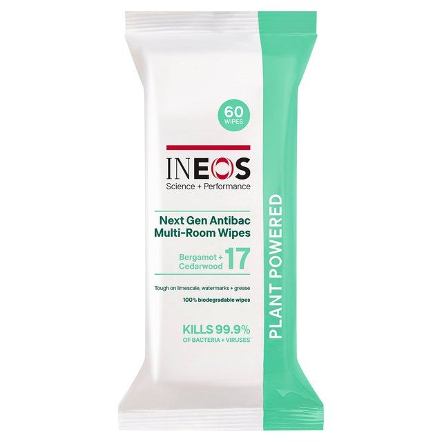 INEOS Antibac Multi-Room Surface Wipes Bergamot + Cedarwood   60 per pack