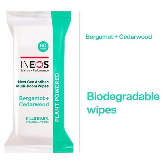 INEOS Antibac Multi-Room Surface Wipes Bergamot + Cedarwood   60 per pack