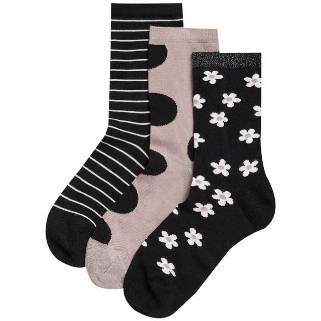 M&S Soft Daisy Socks 3-8 Black