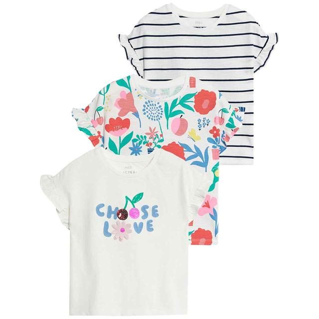 M&S Cotton Garden Tops 2-7 Years Ivory GOODS M&S   