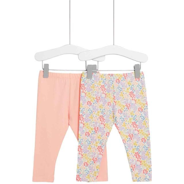 M&S Floral Leggings 2 Pack 0 Months-3 Years