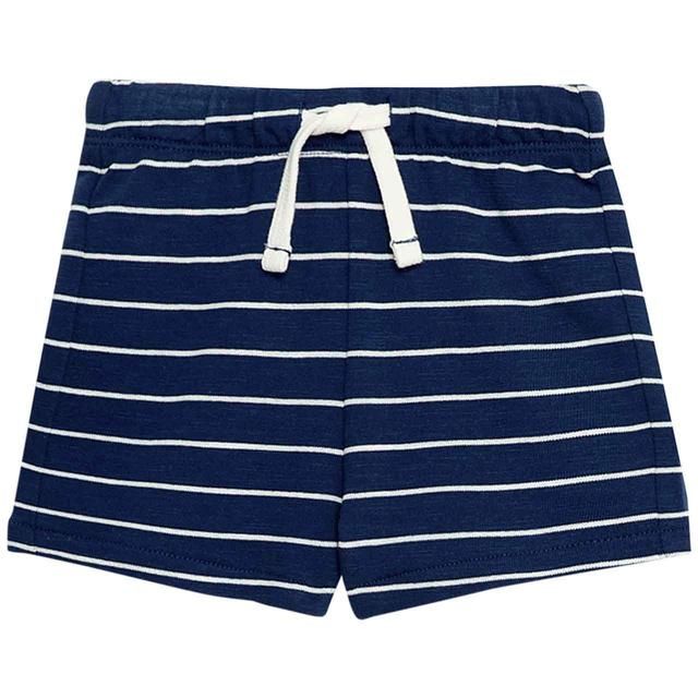 M&S Pure Cotton Striped Shorts 0-3 Years Blue