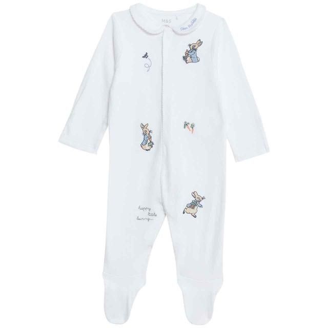 M&S 2pk Peter Rabbit Sleepsuits 0-24 Months Green