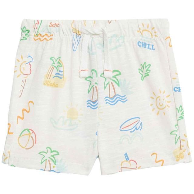 M&S Pure Cotton Shorts 0-3 Years Patterned