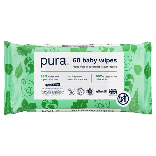 Pura Plastic Free Baby Wipes 12 x 60pk   12 x 60 per pack GOODS M&S   