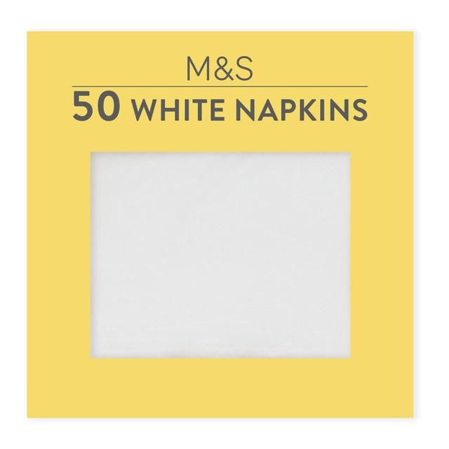 M&S White Paper Napkins   50 per pack