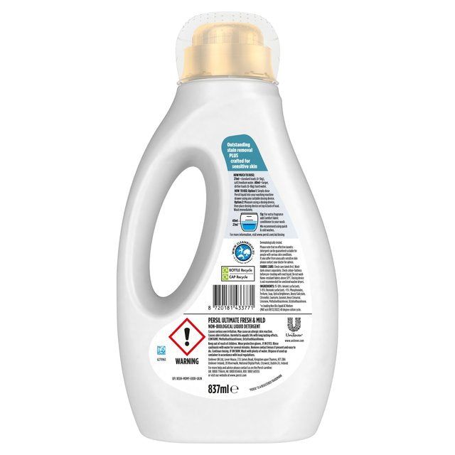 Persil Ultimate Fresh and Mild Non Bio Laundry Washing Detergent 31 Washes   837ml