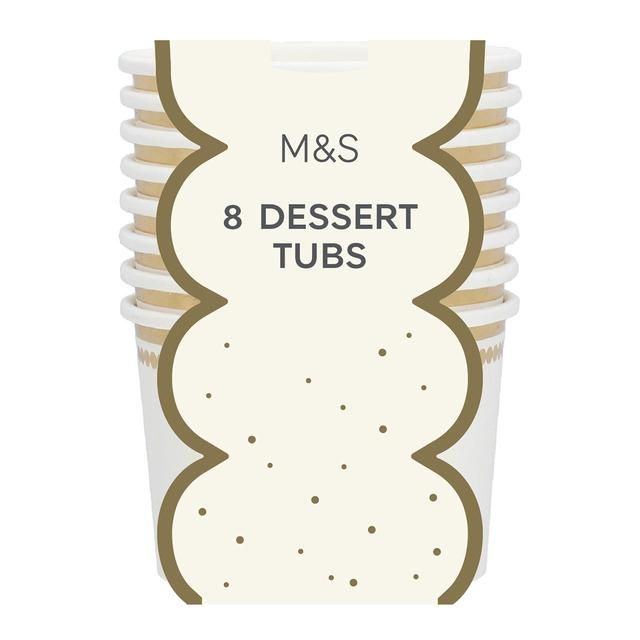 M&S White & Gold Paper Dessert Tubs   8 per pack