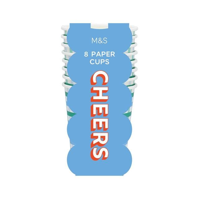 M&S Green Paper Party Cups   8 per pack