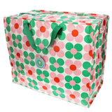 Jumbo storage bag Pink and green Daisy