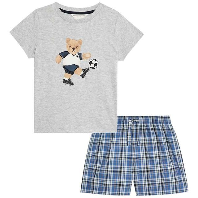 M&S Spencer Bear Football Shorties 1-10 Years Grey GOODS M&S   