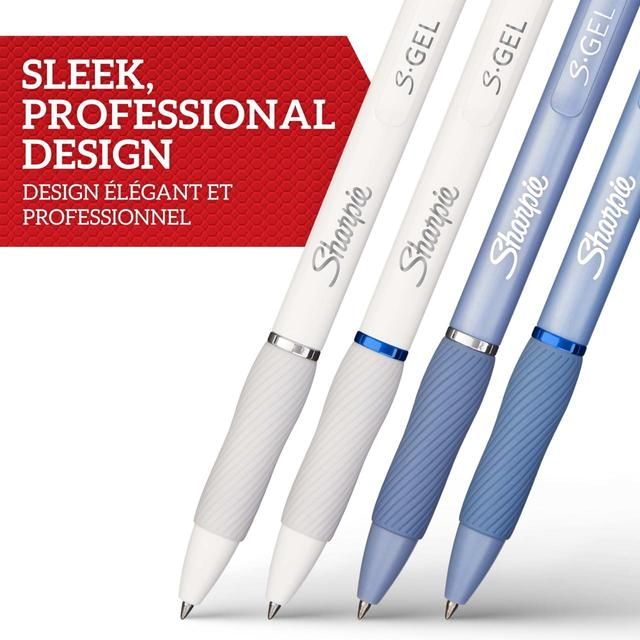 Sharpie S-Gel Gel Pens 0.7mm Black & Blue   4 per pack