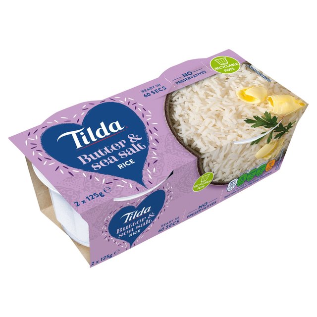 Tilda Pots Butter and Sea Salt Jasmine Rice   250g GOODS M&S   