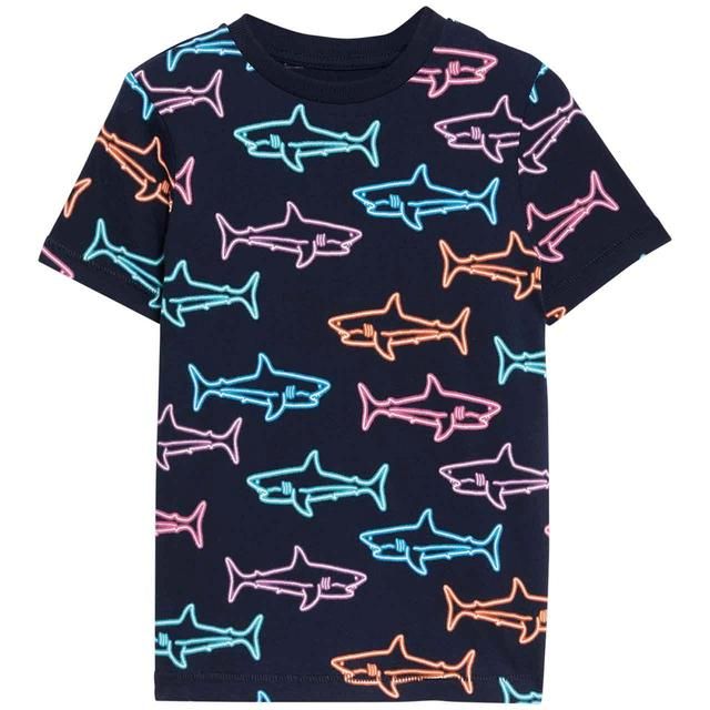 M&S Shark Tee 2-7 Years Navy Mix GOODS M&S   