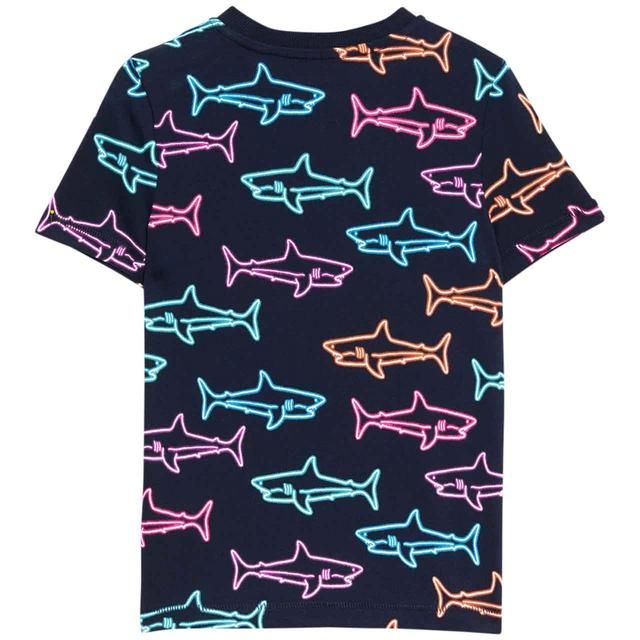 M&S Shark Tee 2-7 Years Navy Mix