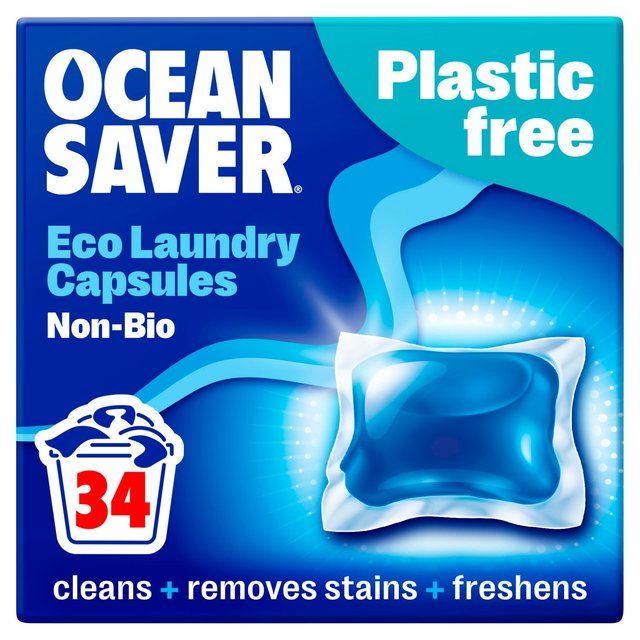 OceanSaver Plastic Free Non-Bio Washing Capsules   34 per pack