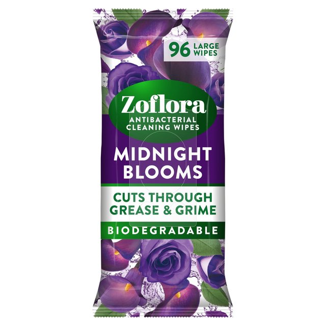 Zoflora Midnight Blooms Antibacterial Multi-surface Wipes   96 per pack