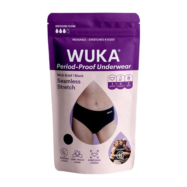 WUKA Stretch Seamless Period Pants Midi Brief Medium Flow