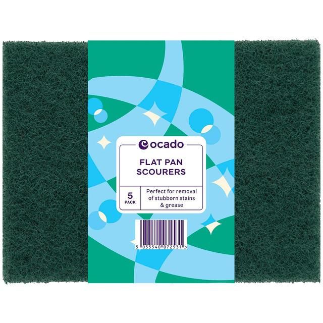 Ocado 5 Flat Pan Scourers   5 per pack