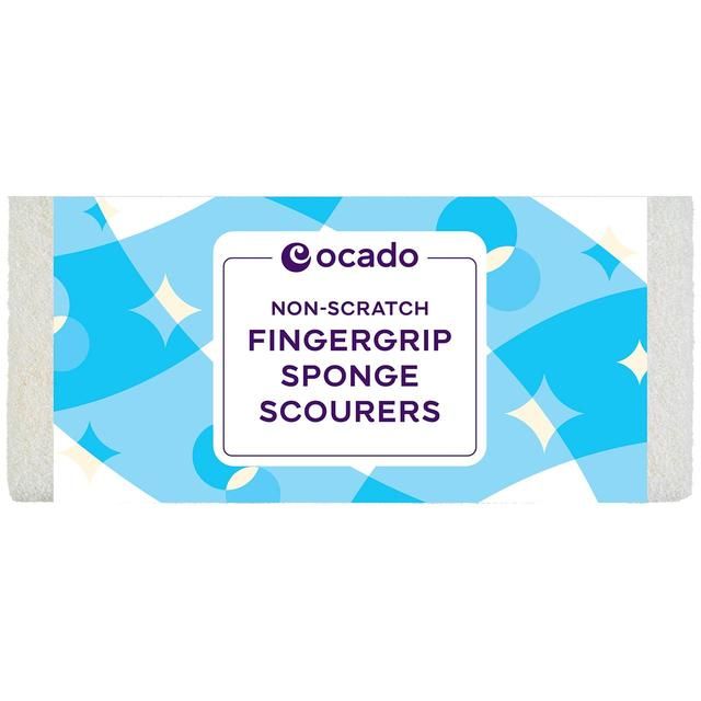 Ocado 6 Non Scratch Finger Grip Sponge Scourers   6 per pack GOODS M&S   