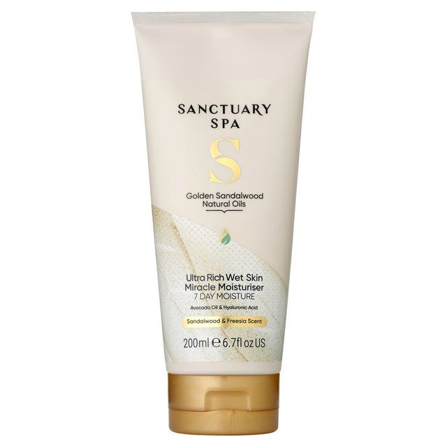 Sanctuary Spa Golden Sandalwood Natural Oils Wet Skin Miracle Moisturiser   200ml GOODS M&S   