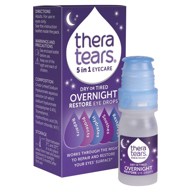 TheraTears 5 in 1 Overnight Eye Drops   10ml