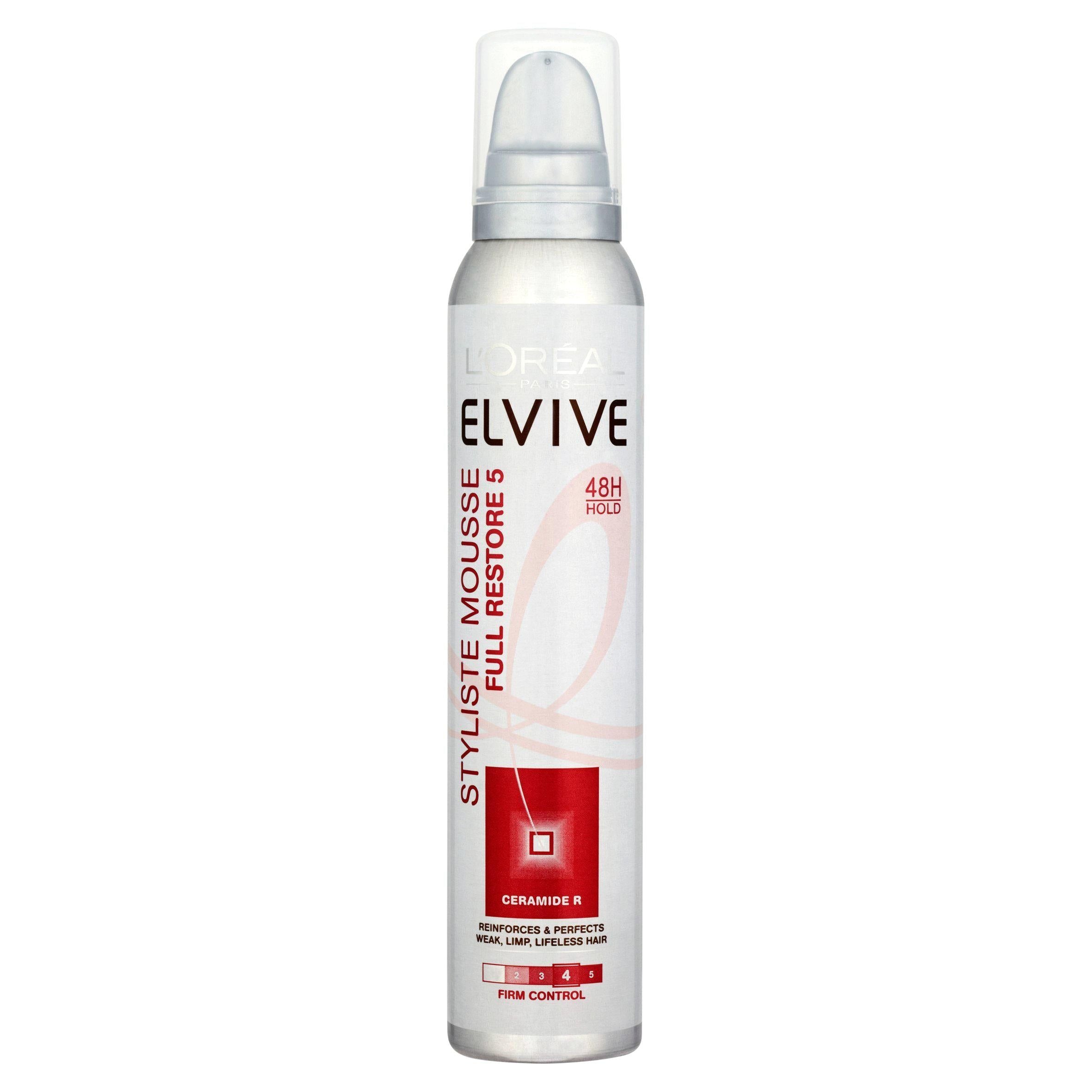 L'Oreal Elvive Styliste Weak Hair Mousse 200ml Full Restore 5 styling & hairspray Sainsburys   