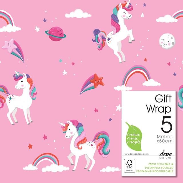 Pink Unicorn Gift Wrap Roll