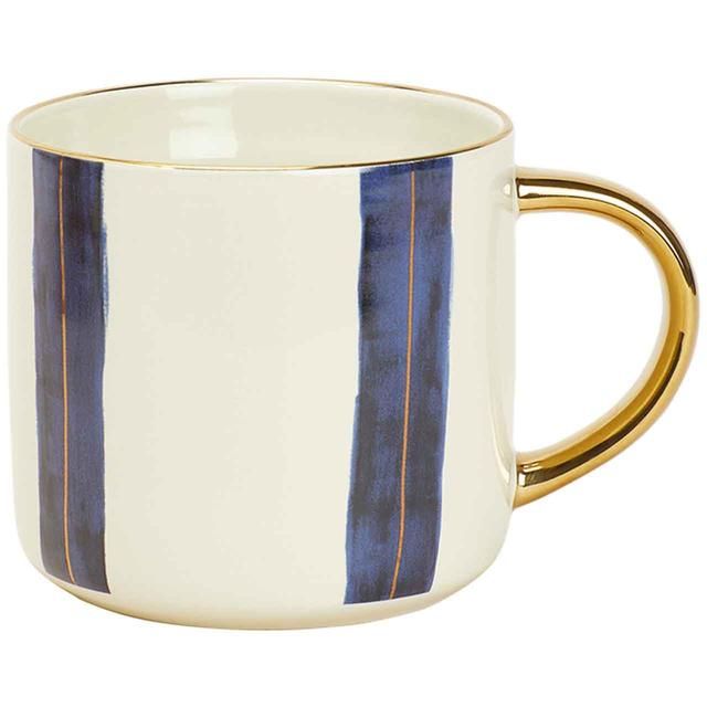 M&S Striped Mug Blue GOODS M&S   