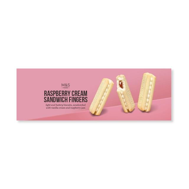 M&S Raspberry Cream Sandwich Fingers   2 x 150g