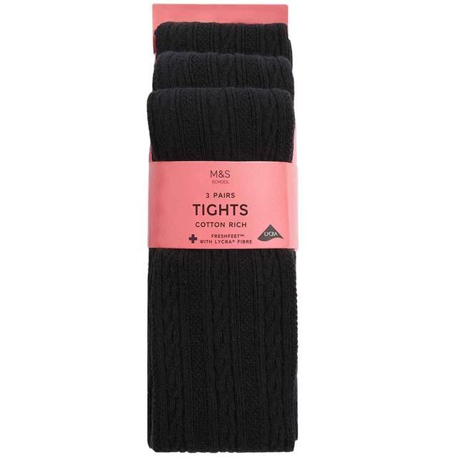 M&S Collection Cable Knit Tights 2-14 Years GOODS M&S   