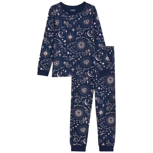 M&S Celestial Pyjamas 7-12 Years Navy GOODS M&S   